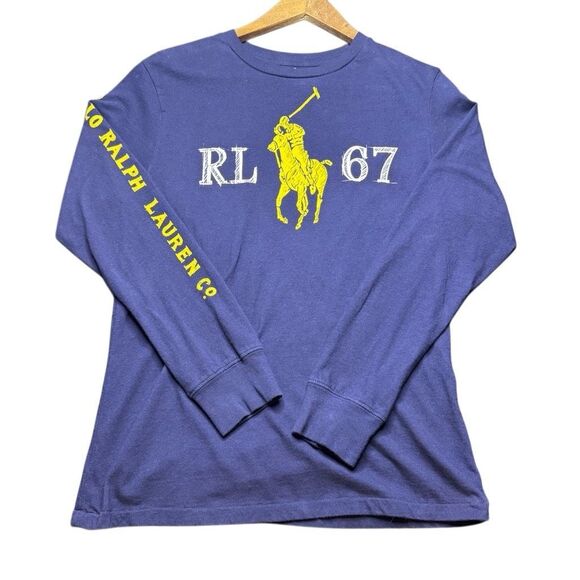 Polo by Ralph Lauren Other - Polo Ralph Lauren Navy Blue Long Sleeve T-Shirt for Boys, Preppy Pony Logo.